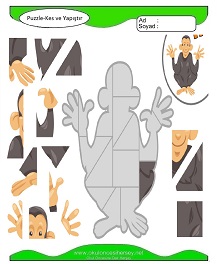 Puzzle Kes Yapıştır Çalışma Sayfaları